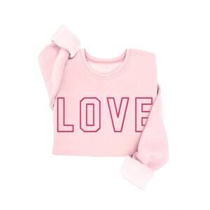 NEW HRT & LUV women's love puff sweatshirt in soft pink